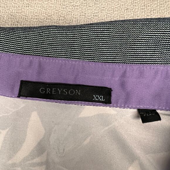 Greyson Polo Shirt Mens XXL Purple Floral Butterfly Port Marnock Golf Club - Picture 6 of 9